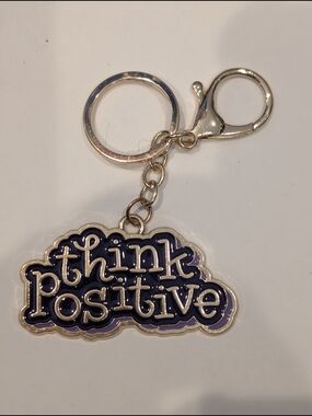 Think Positive Purple Keychain Key & Card Holder